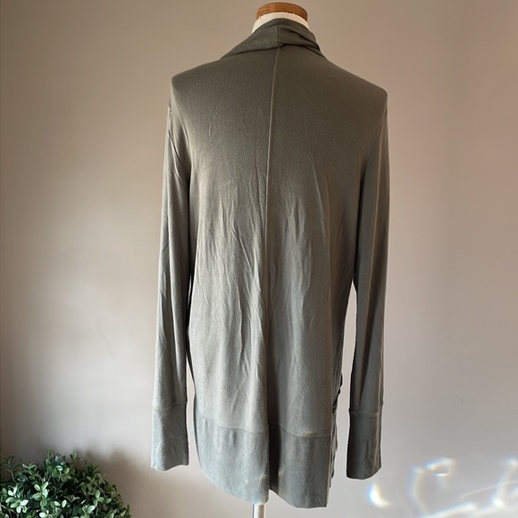 ATHLETA Pranayama open leisure cardigan MODAL fabric waterfall collar pockets MP - Picture 2 of 10